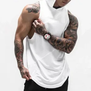 Muscle Bodybuilding Men Cotton Stringers Tank Tops Cut Off T Shirt Workout Sport Men Gym Sleeveless Hoodie