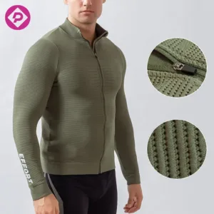 XB Breathable Men's Sports Wear Zipper Stand Collar Fitness Long Sleeve Quick-Drying Running Training Jacket