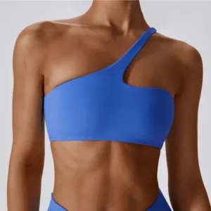 Dopa Color Customization Women Soft Running Backless Yoga Bra Workout Gym Tops One Shoulder Sports Bra