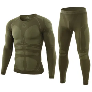 2-Piece Plus Size Men's Long Johns Seamless High Collar Thermals Underwear Set Sport Base Layer Bottom Top for Winter Outdoor