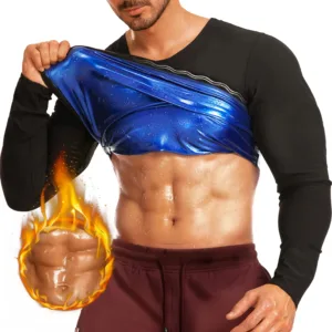 High Quality Sweat Sauna Suits T-shirt Heat Trapping Compression Vest Long Sleeve Body Shaper Workout Sauna Shirt for Men