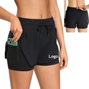 Hot Sale Summer Workout Gym Shorts Running Leopard Print Casual Adjustable Drawstring Fitness Tennis Shorts Women With Liner