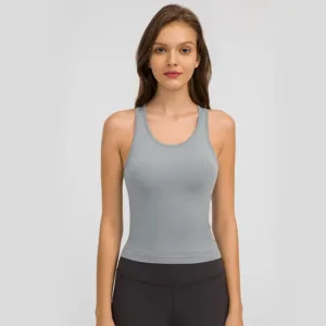 Custom Blank Racer Back Ribbed Tank Top Fitness Yoga Workout Running Vest Summer Sports Tops for Women