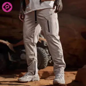 Multi-pocket Straight Work Out Trousers Loose Outdoor Hiking Sports Jogging Track Cargo Pants for Men
