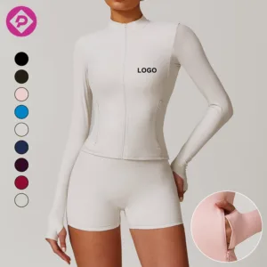Women's Fashionable Design Breathable Long Sleeve Yoga Crop Tops Running Outdoor Sports Yoga Jackets
