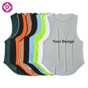 Hot Sale Quick Dry Workout Fitness Shirts Athletic Stringer Solid Bodybuilding Muscle Racerback Gym Tank Top for Men