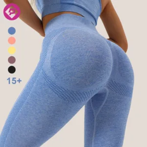 In Stock Seamless Ribbed Dots Pattern Gym Fitness Tights Factory Customize Peach Hip Yoga Leggings