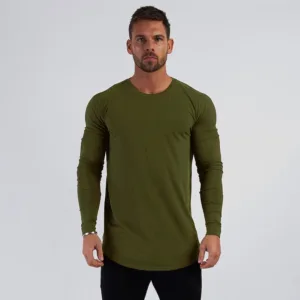 Custom Logo Skiing Running Jersey T-shirts Slim Fit Crew Neck Compression Cotton Blank Gym T-shirts for Men
