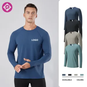OEM/ODM Solid Color Men's Sports Long Sleeve T-shirt Lighting High Elastic Quick Drying Unisex Running Top