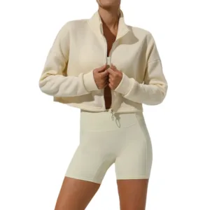 Winter Sportswear Spandex Workout Long Sleeve Outer Wear Yoga Training Fitness Tight Running Top Printed Full-Zip up Jacket