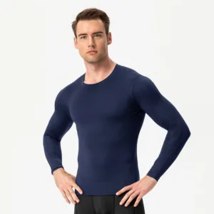 Custom Logo Blank Slim Fit Pullover UnderShirt Quick Dry Compression Gym Sport Jersey Long Sleeve T-shirt for Men