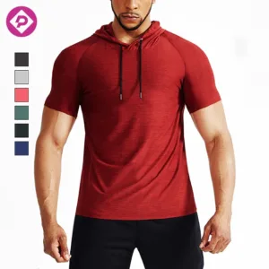 Hooded Quick-Drying Summer Sportswear Breathable Short-Sleeved Training Top Men's Running Muscle Fitness T-Shirt