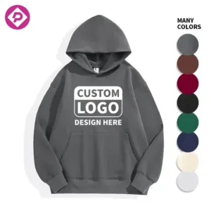Custom Pattern Puff Printing No Drawstring Hoodie Heavy Weight Oversized Hooded Pullover Cotton Hoodies