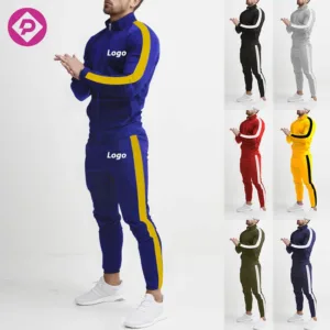 Custom Brand Logo Wholesale Men Clothes Set Sports Suit Casual Fitness Jacket Pants Two Piece Tracksuit