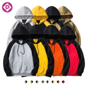 Contrast Color Unisex French Terry Hoodie Women Custom Fashion Streetwear Men's Hoodies Sweatshirts