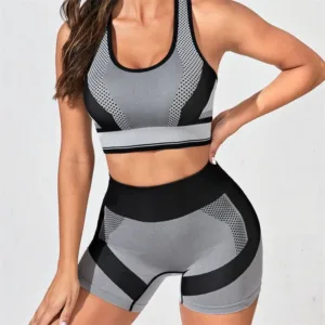 Custom Workout Gym Wear Compression Running Set Seamless Push up Mesh Active Lightweight Fitness Sports Sets for Women