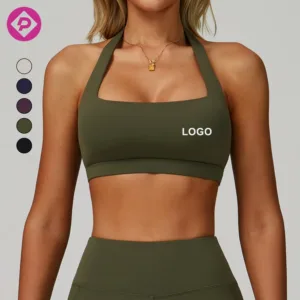 Hot Selling Gym Clothes Nude Feeling High Support Yoga Running Bras Backless Halter Sportswear Gym Bra for Women
