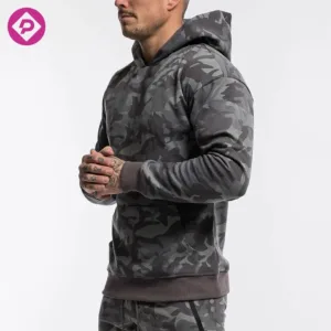 Wholesale Cotton Camouflage Mens Hooded Pullover Sweatshirts Mens Gym Fitness Outdoor Hoodies