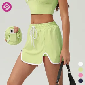 2 in 1 Contrast Color Gym Workout Biker Shorts in Stock Comfortable Soft Running Tennis Yoga Shorts