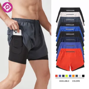 Summer Workout Running Double Layer Basketball Mesh Shorts Print Custom 2 in 1 5 Inch Golf Gym Shorts for Men