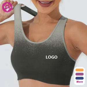 New Gradient Sports Underwear Shockproof Yoga Bra Racer Back Tank Top Fitness Sports Bra for Women
