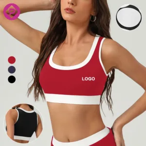 Shock-proof Fashion Contrast Color Yoga Underwear Quick-drying Women Sports Bras with Chest Pad