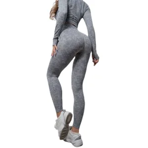 Custom Logo Women Booty Lifting Acid Wash Skinny Workout Leggings High Waist Stretchy Tight Gym Yoga Legging