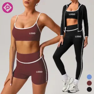 Custom Logo Women Quick Dry Elastic Deportes Fitness Suit Running Sports Workout Gym Scrunch Butt Yoga Sets