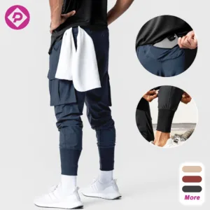Custom Multi Color Blank Nylon Active Wear Slim Fit Skinny Mens Fitness Sports Gym Joggers Wtih Pockets
