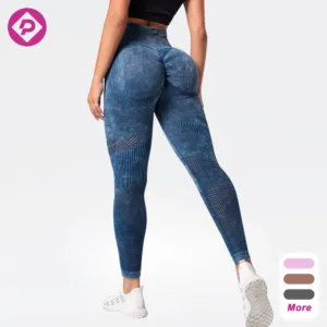 Woman Scrunch Booty Sand Washed Yoga Pants Push up Ribbed Hollow Out Fitness Tight Workout Leggings