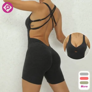 Hot Sale Backless Adjustable Shoulder Strap Sexy Jumpsuits V-Shaped Plus Size Romper Bodysuits for Women