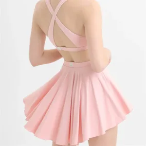 Custom Logo Summer Athletic Ladies Golf Clothing Women Sports Bra 2 Piece Tennis Skirt Tennis Wear Set