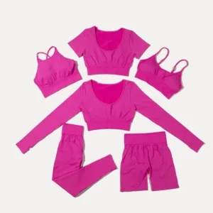 New Product Quick Dry Lightweight Gym Fitness Sets Moisture Wicking Breathable DOPA Color Seamless Yoga Sets