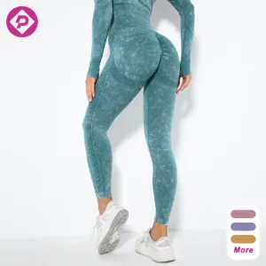 Acid Washed Seamless Compression Fitness Leggings Women Gym Tights Leggings Scrunch Butt Yoga Pants