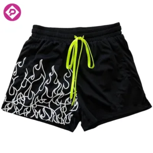 Wholesale Custom Logo Men's Summer Sports Bottoms Casual Printed Beach Men's Mesh Gym Shorts with Drawstring