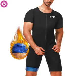 Custom Sweat Shirt Heat Trapping Vest Body Shaper Workout Top Exercise Fitness Jumpsuits Sauna Suits With Shorts  for Men