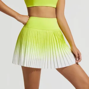 New Arrival Women Flowy Shorts Athletic Slit Tennis Skirt Butterfly Color Blocking Pleated Tennis Skirts With Pocket