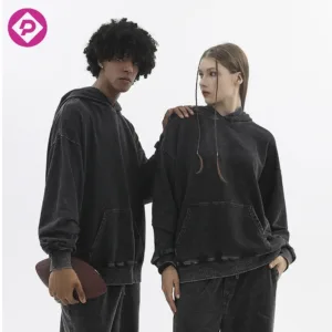 High Quality Cotton Oversized 350gsm Acid Wash Sweatshirt for Man Heavyweight Drop Shoulder Vintage Unisex Hoodie
