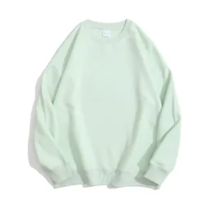 Custom 300GSM Pullover Sweater Double Sided Cotton Eco-friendly Healthy Fabric Crewneck Drop Shoulder Oversized Sweater