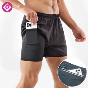 2 in 1 Custom Summer Running Double Layer Basketball Gym Shorts Print 5 Inch Golf Mesh Shorts for Men