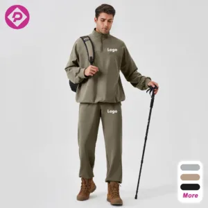 1/4 Quarter Half Zip Custom Active Set Blank Plain Oversized Sweatshirt Jumper Tracksuits for Men
