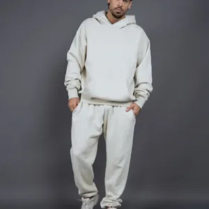 New Arrival 400GSM Winter 2 Piece Fashion Sports Gym Pullover Blank Oversize Hoodie Tracksuits for Men Women