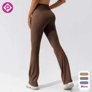 Custom High Quality Women Yoga Pants Fitness Sports Training Outdoor Gym High Waist Flared Yoga Pants