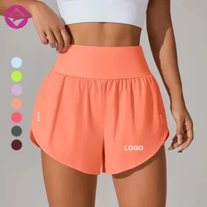 Double Layer Custom Fashion 2 in 1 Running Yoga Shorts Casual High Waist Loose Workout Women Athletic Shorts