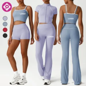 Custom Women's Set Custom Zipper Jacket Tracksuit 2 Piece Set Gym Shorts Fitness Yoga Shorts Workout Sets