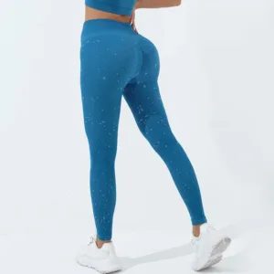 New Arrival Fashion Tie Dye High Waist Solid Sport Wear Running Wave Point Gym Breathable Yoga Leggings for Women