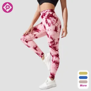 Tie Dyed Seamless Yoga Pants High Waist Hip Lifting Leggings Running Fitness Wear Workout Gym Sports Tight