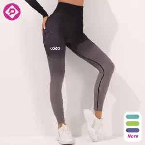 Custom Logo Gym Wear Workout Women Outdoor Elastic Compression Scrunch Butt Back Seamless Yoga Leggings