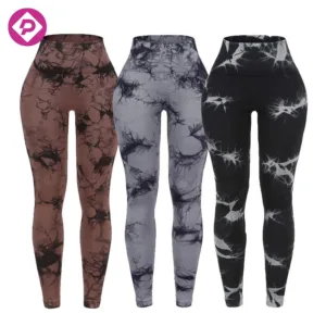 Tie Dye Peach Hip High Waist Yoga Pants Slim Scrunch Butt Breathable Fitness Yoga Legging for Women