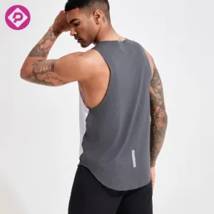 OEM Custom Printing Sleeveless Outdoor Tee Raw Cut Arm Men's Workout T-shirts Training Gym Tank Top